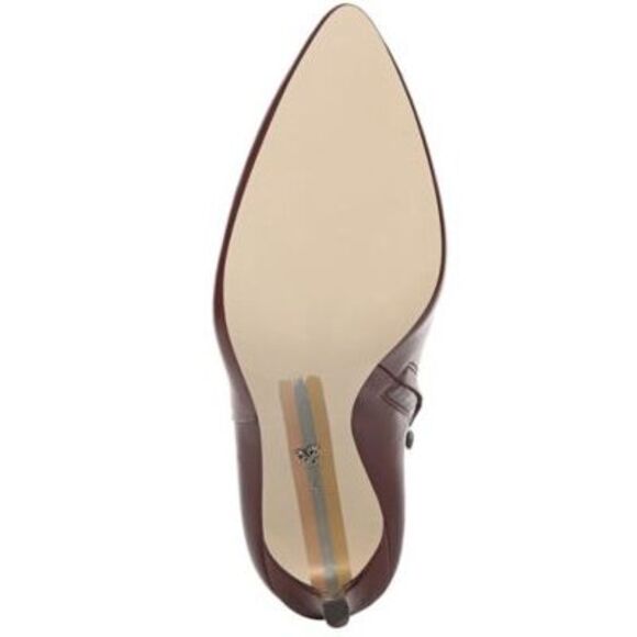 NWT SAM EDELMAN Womens Red Logo Wren Pointed Toe Stiletto Leather Booties 7 M - Picture 4 of 5